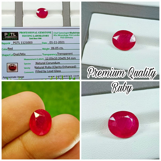 premium quality ruby with lab certificate