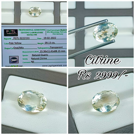 citrine stone with lab certificate