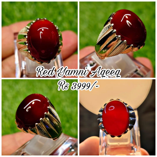 Natural Yamni Aqeeq Ring