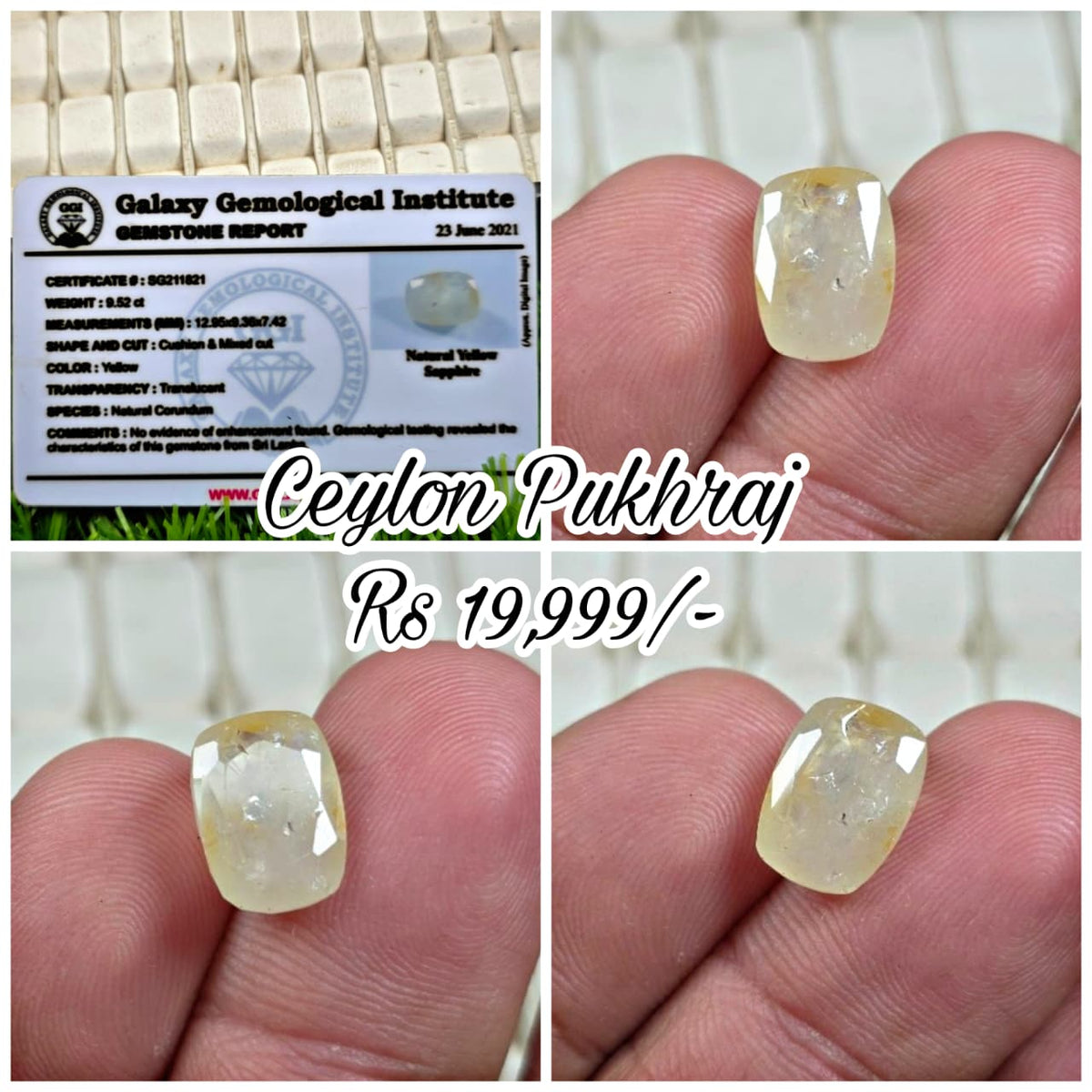 Natural Ceylon Pukjraj Stone With Lab Certificate