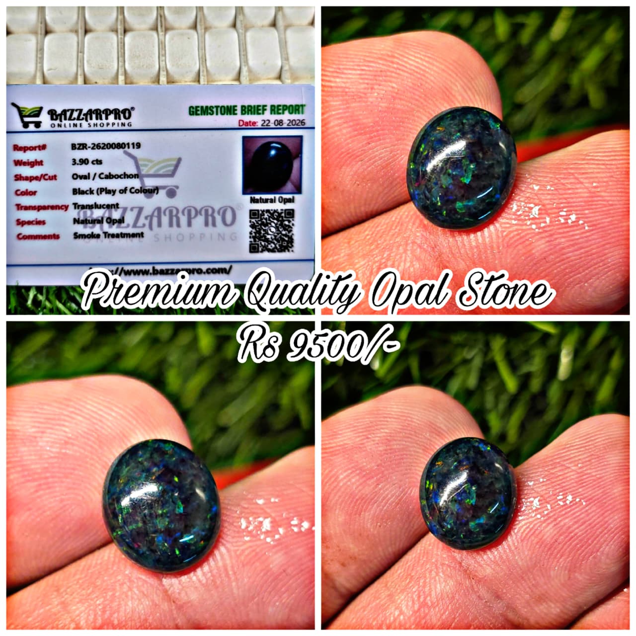 Natural Full Fire Opal Stone With Lab Certificate