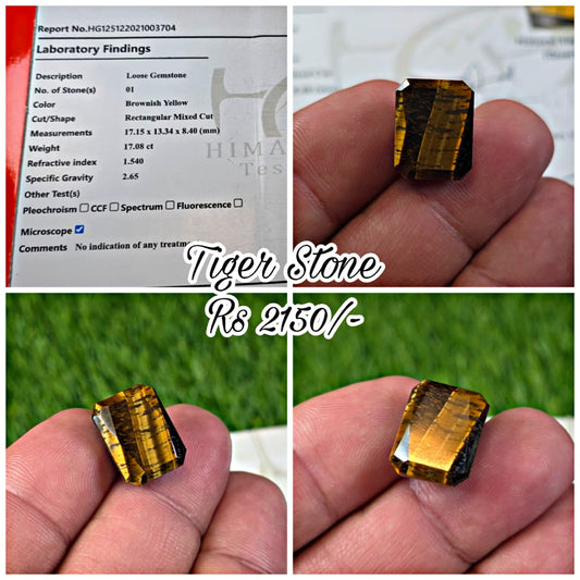 Tiger Stone With Lab Certificate
