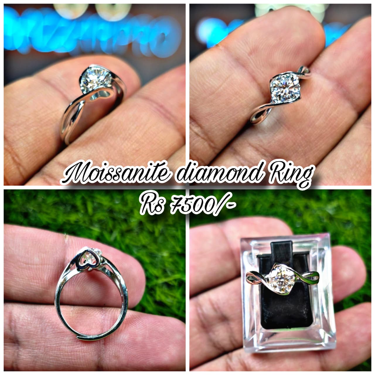 Premium Quality White Moissanite Ring (Ladies)