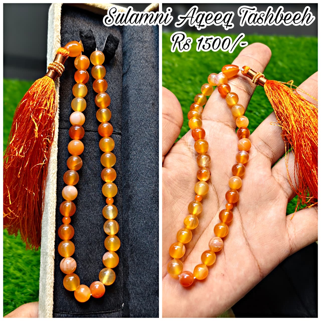 Sulemani Aqeeq Tasbeeh (Original Stone)