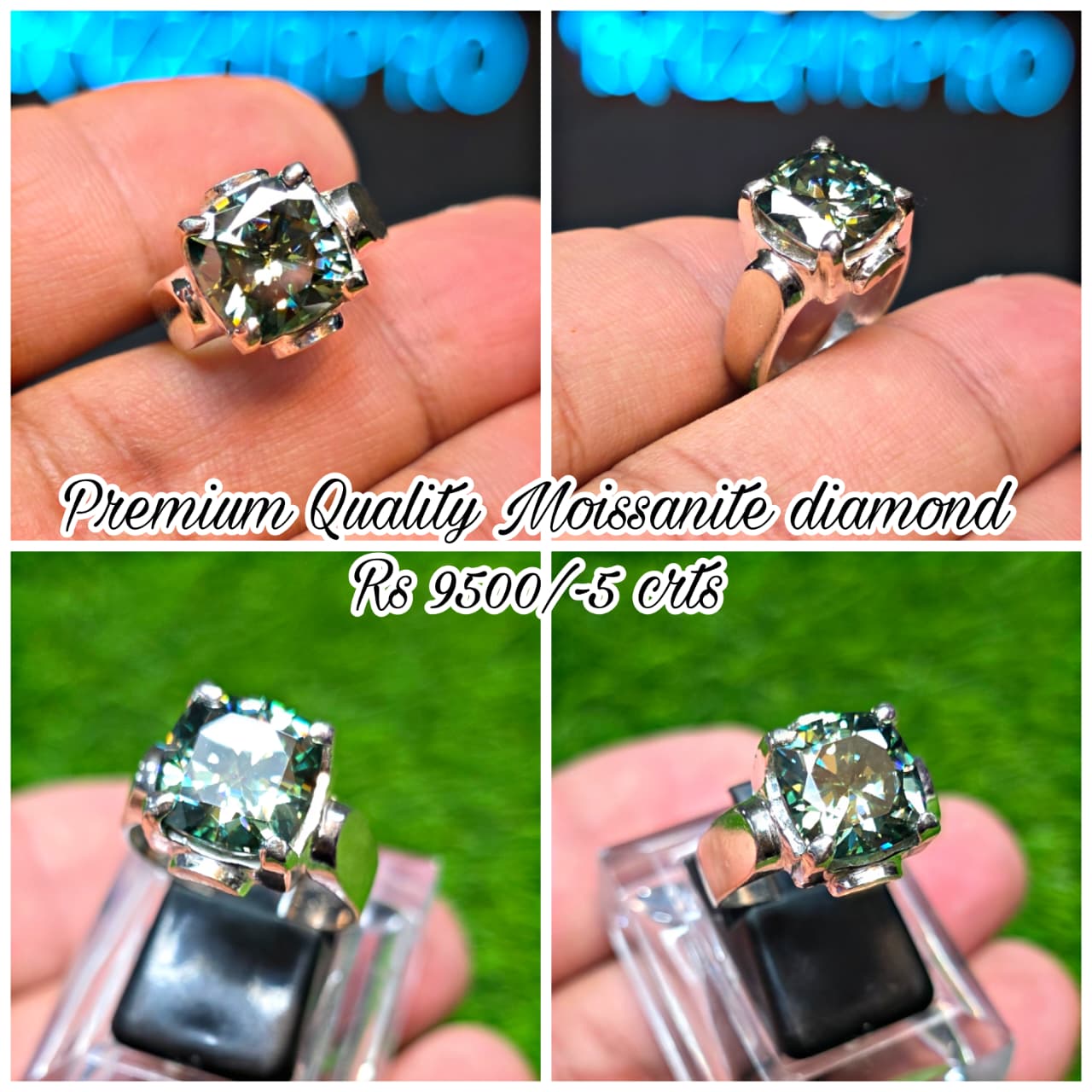 Premium Quality Green Moissanite Ring