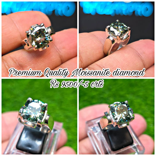 Premium Quality Green Moissanite Ring