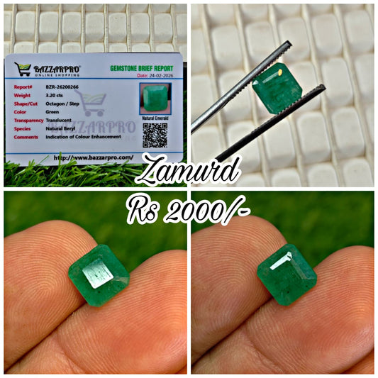 Premium Quality Zambian Zamurd With Lab Certifice