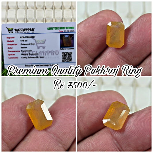 Premium Quality Pukhraj Stone With Lab Certificate