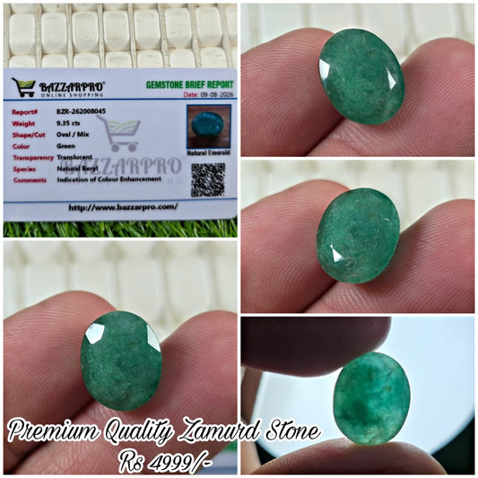 Premium Quality Zamurd Stone With Lab Certificate