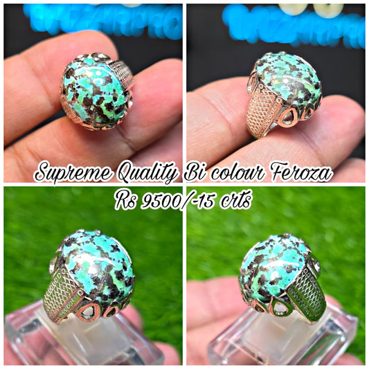 Supreme Quality bi Color Feroza Ring