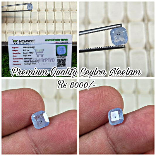 Premium Quality Ceylon Neelam With Lab Certificate