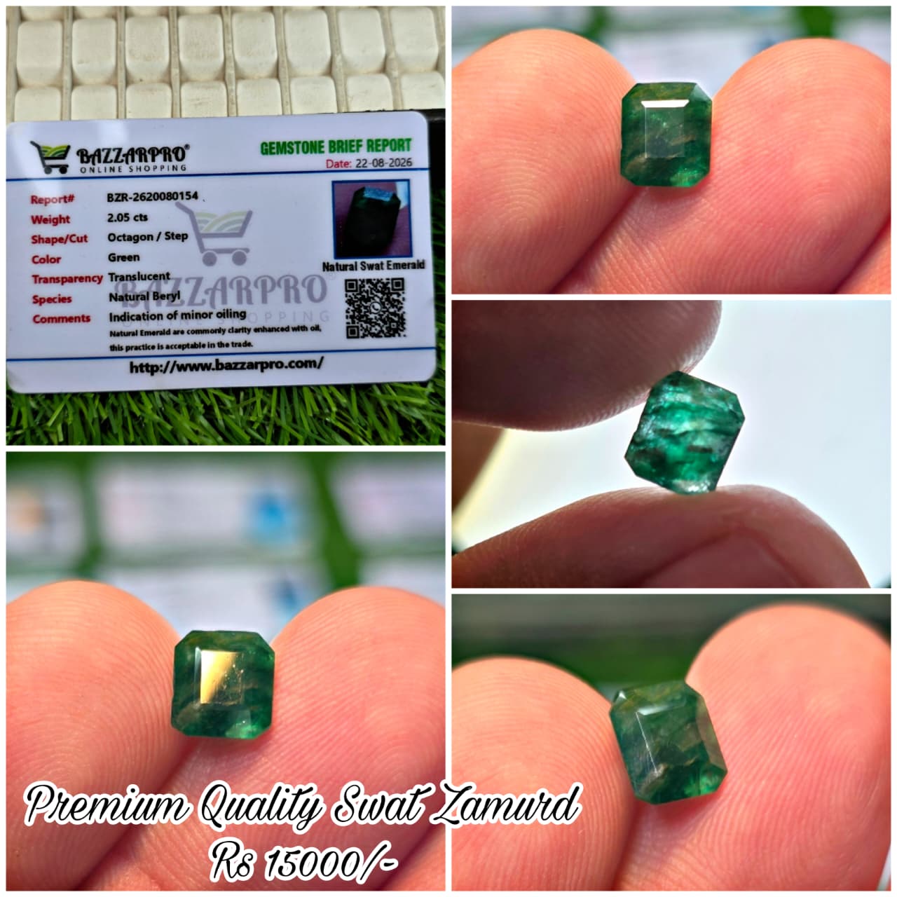 Natural Swat Zamurd Stone With Lab Certificate