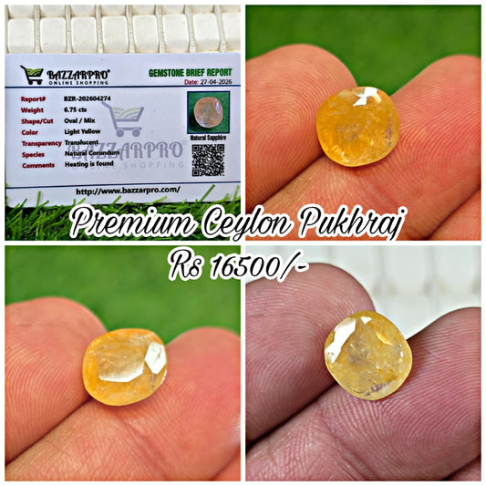 Premium Quality Ceylon Pukhraj With Lab Certificate