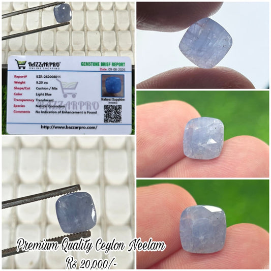 Premium Quality Ceylon Neelam Stone With Lab Certificate