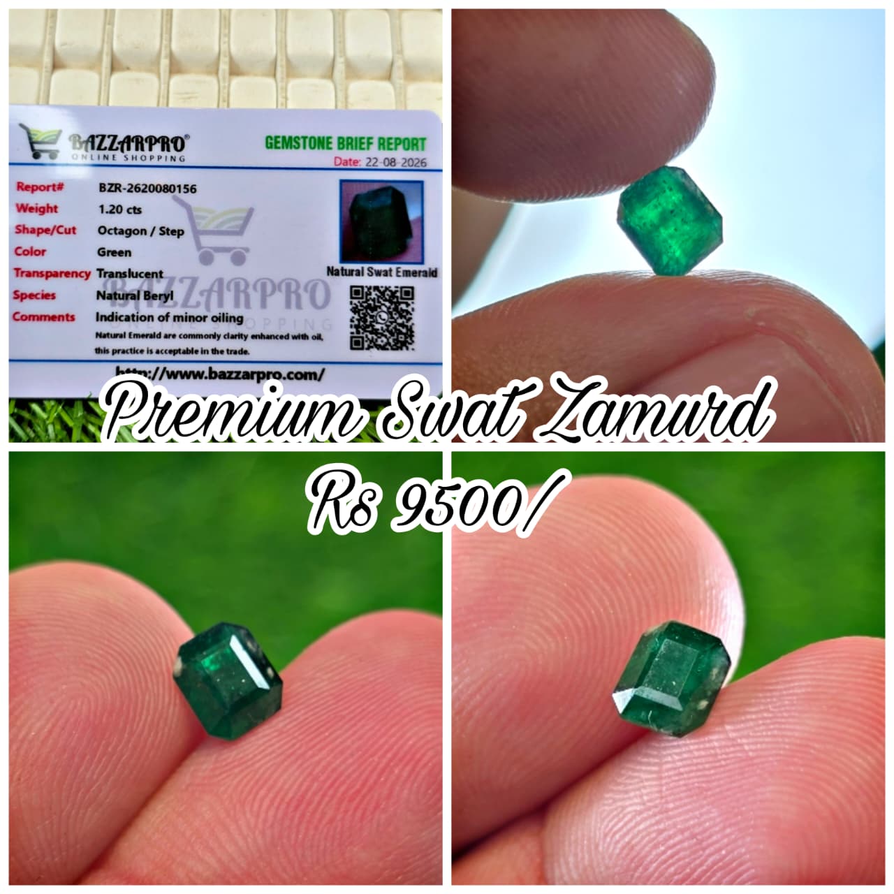 Natural Swat Zamurd Stone With Lab Certificate