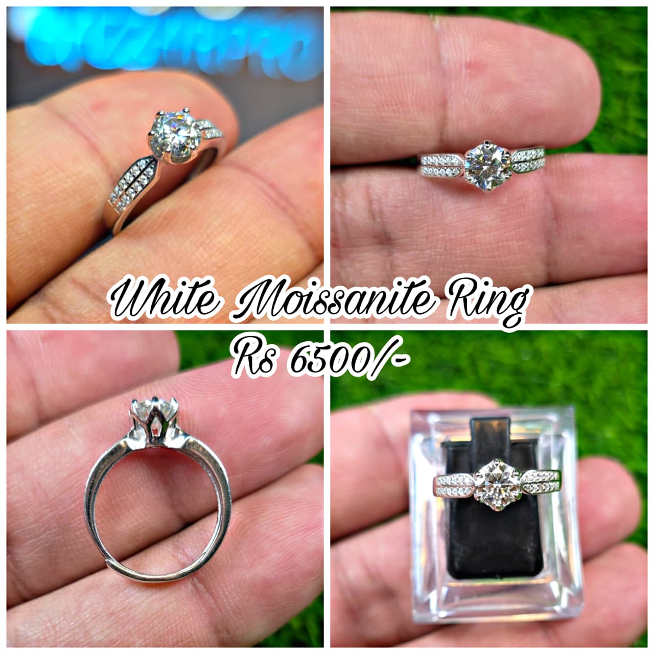 Premium Quality White Moissanite Ring (Ladies)