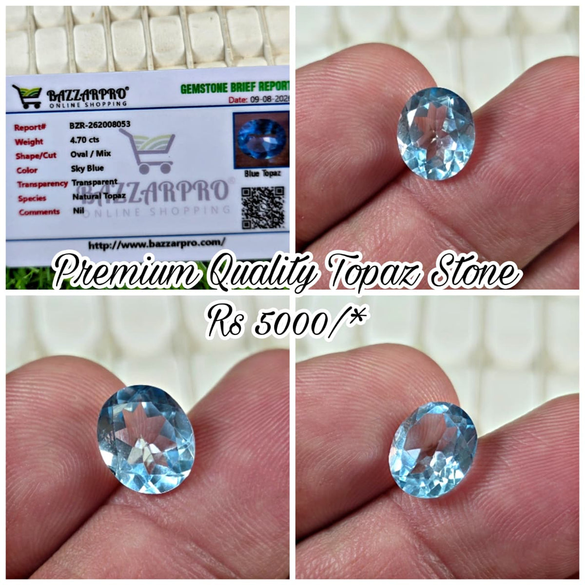Premium Quality White Stone With Lab Certificate