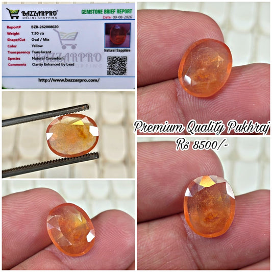 Premium Quality Pukhraj Stone With Lab Certificate
