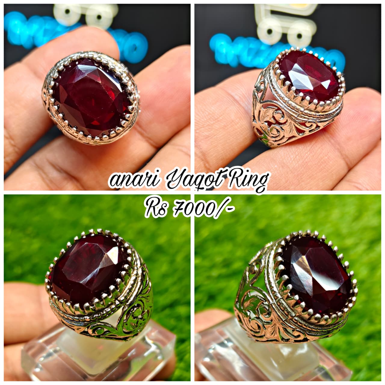 Premium Quality Red Anari Yaqoot Ring