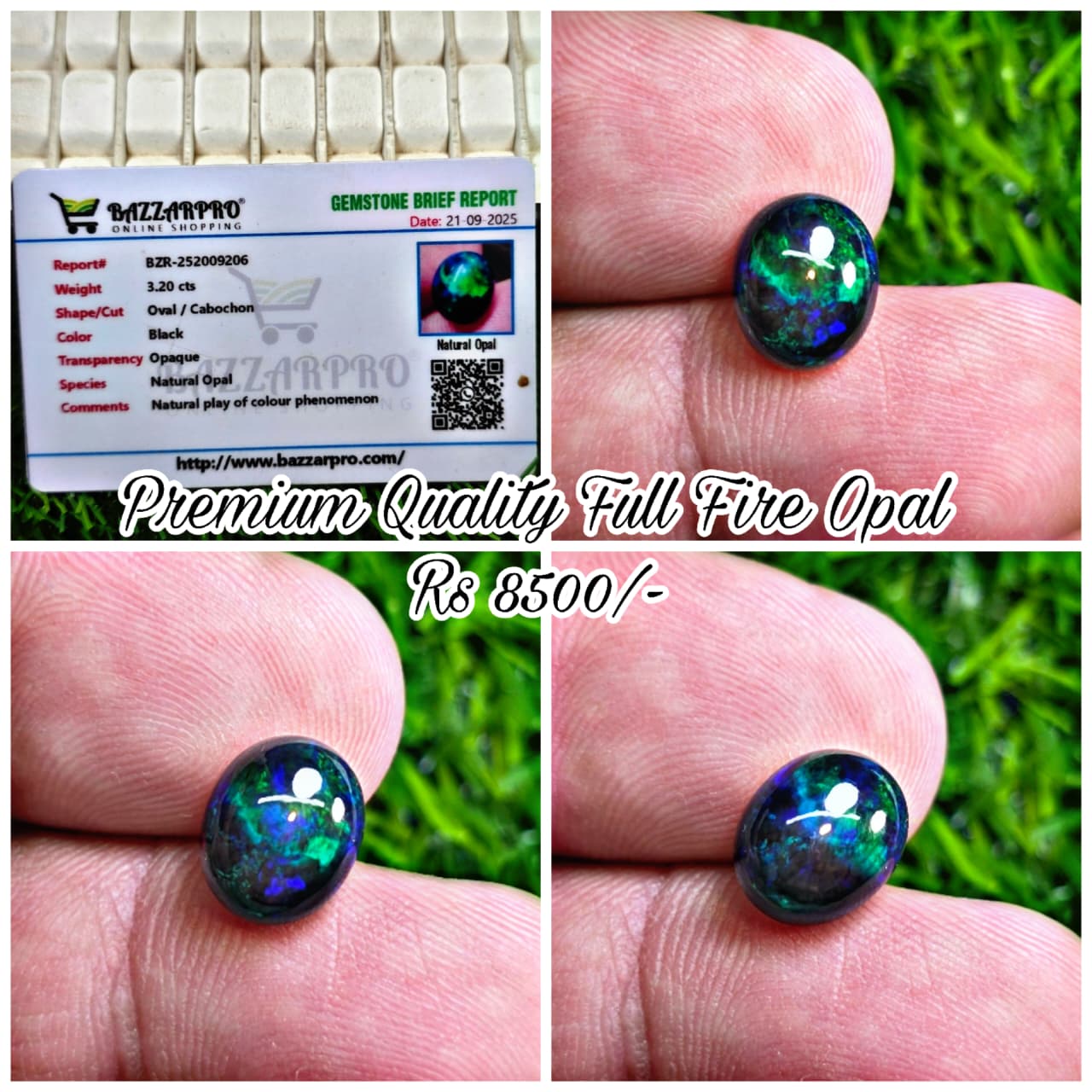 Natural Full Fire Opal Stone With Lab Certificate
