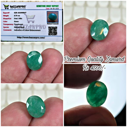 Premium Quality Zamurd Stone With Lab Certificate