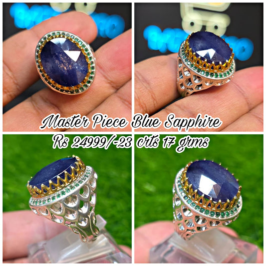 Premium Quality Vintage Style Blue Sapphire Ring