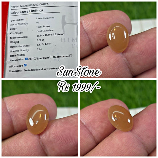Sun Stone With Lab Certificate