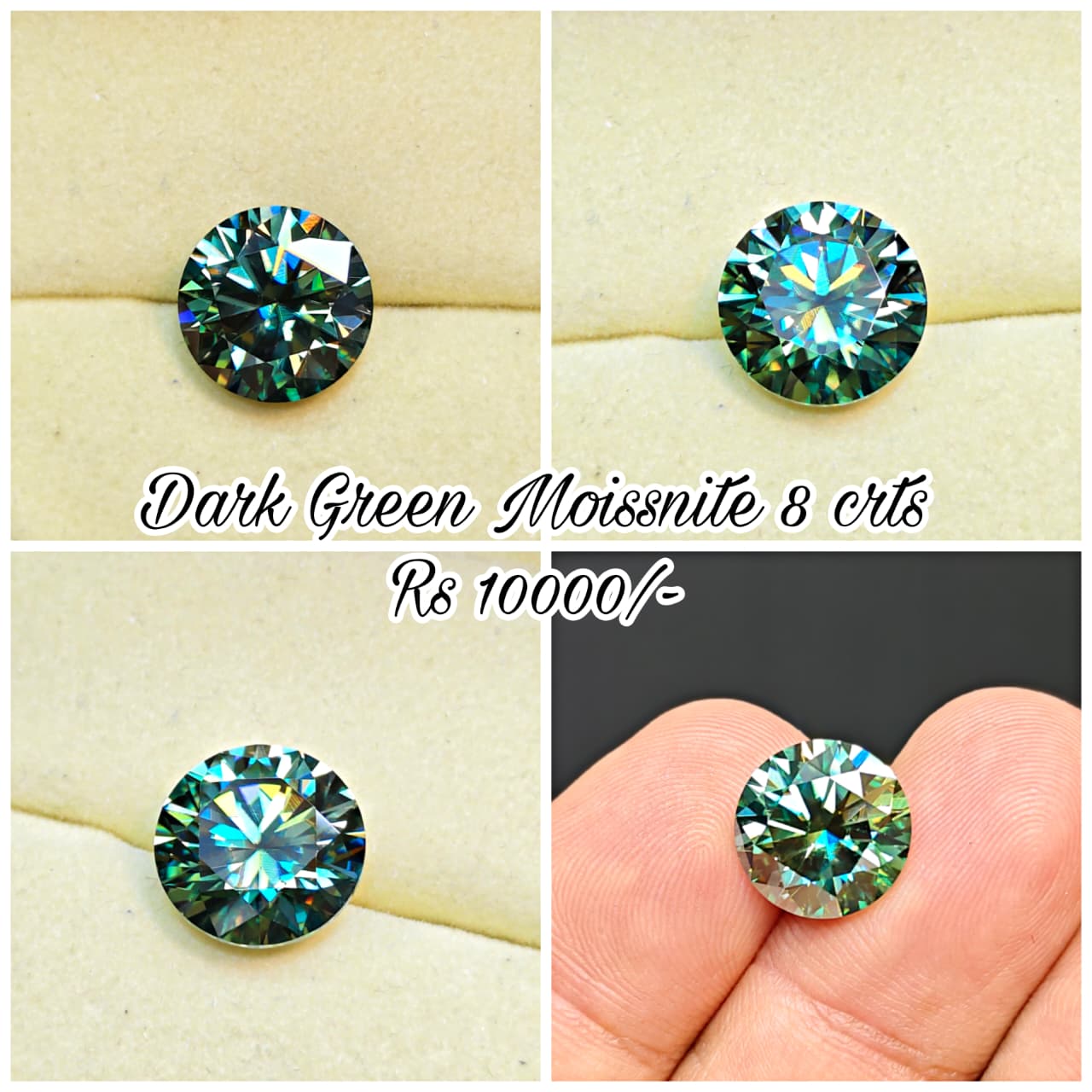 Dark Green Color Moissanite