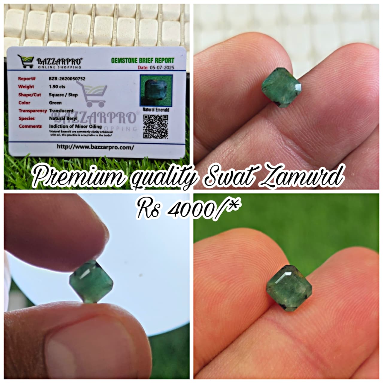Natural Swat Zamurd Stone With Lab Certificate