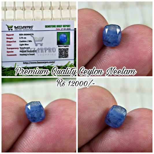 Premium Quality Ceylon Neelam With Lab Certificate