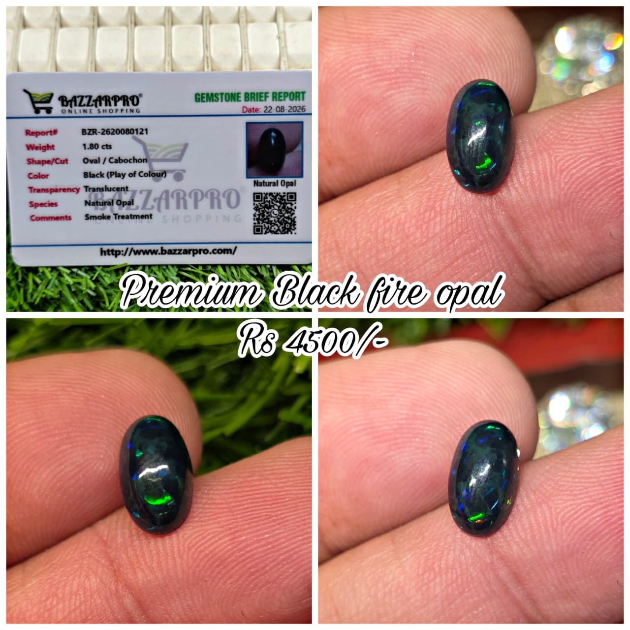 Natural Full Fire Opal Stone With Lab Certificate