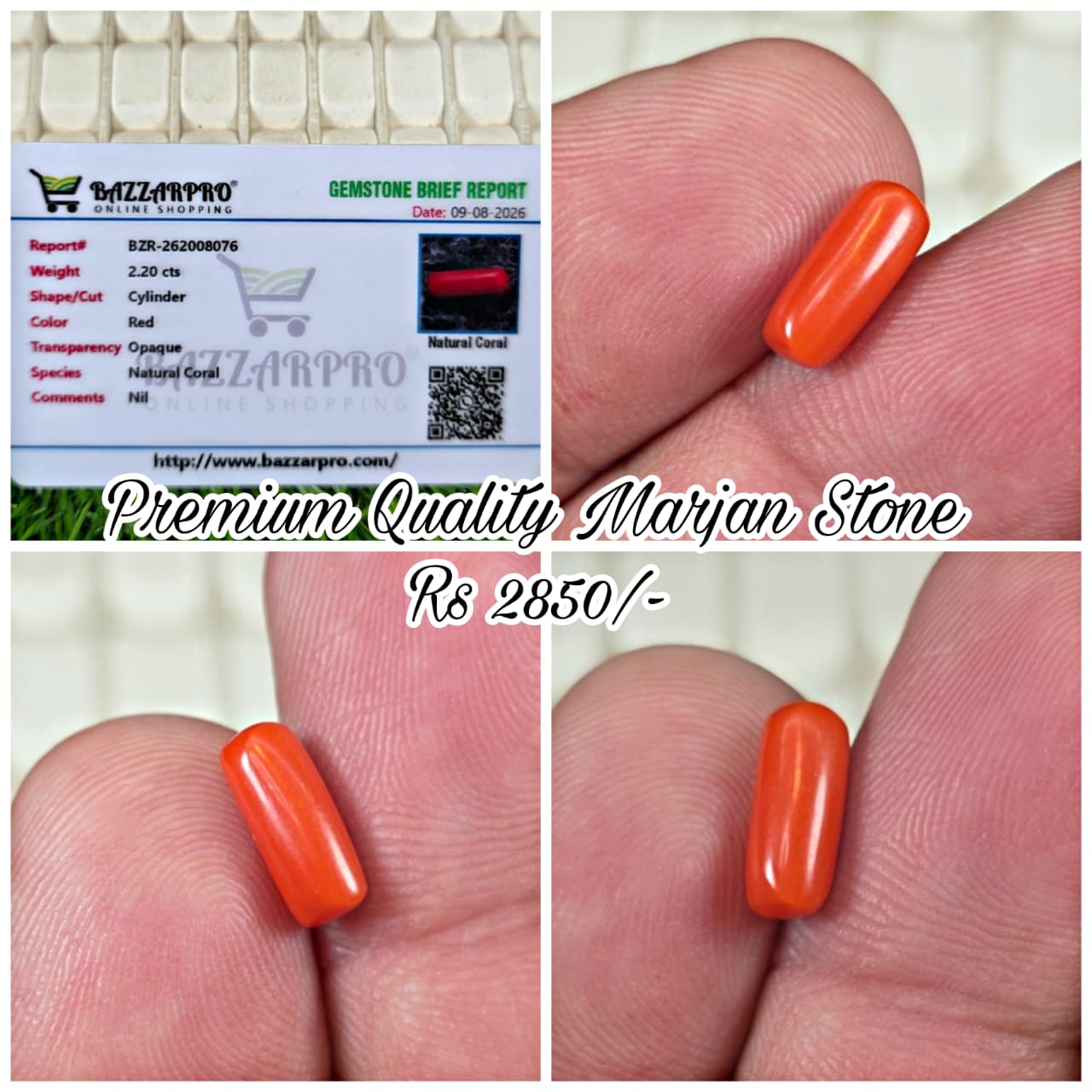 Premium Quality Marjan Stone With Lab Certificate