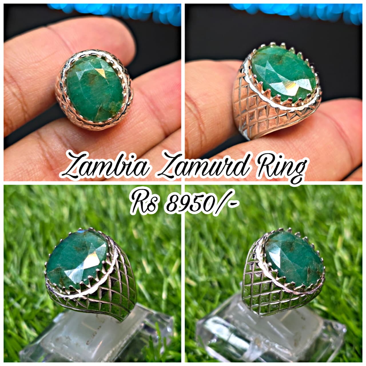 Premium Quality Zambia Zamurd Ring