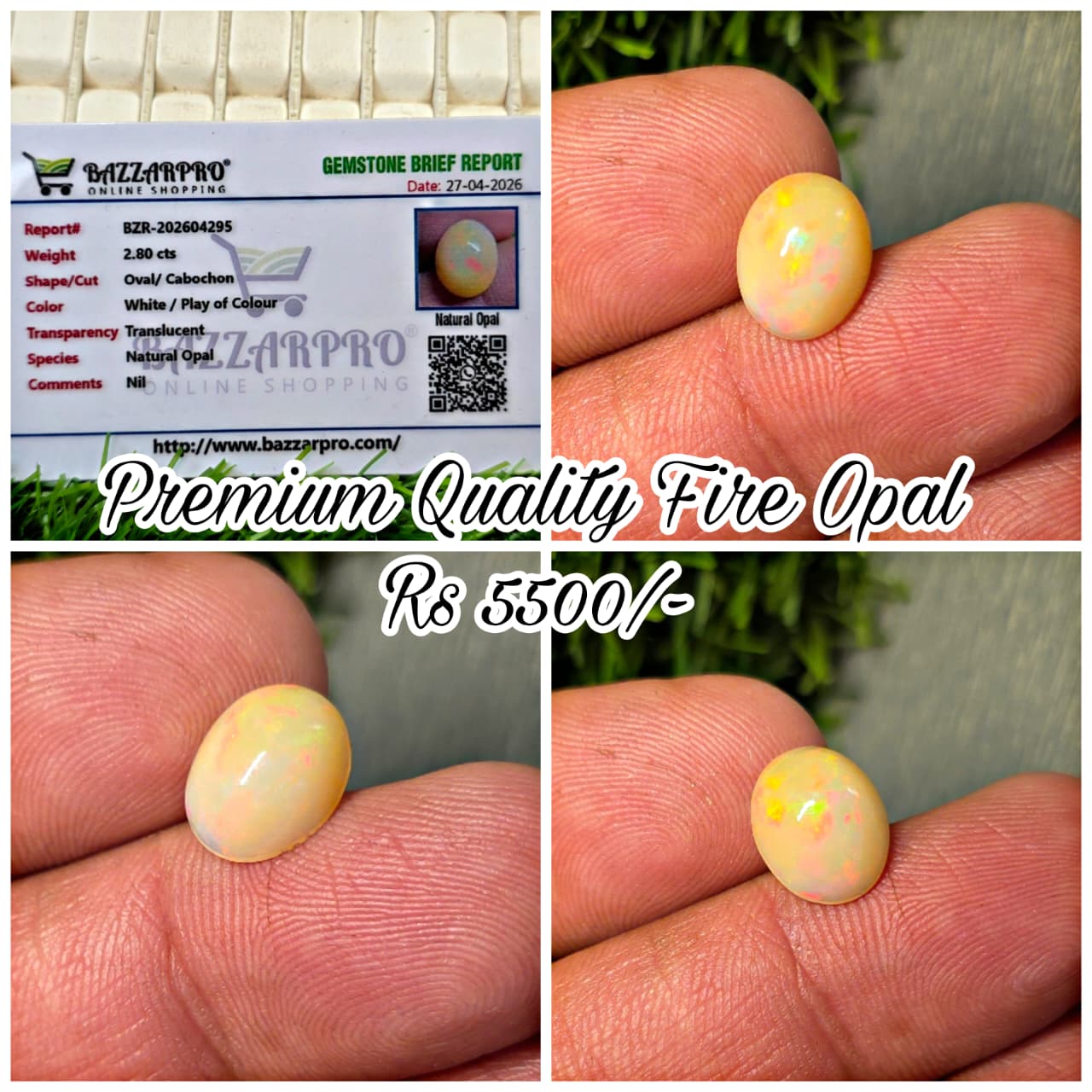 Premium Quality Fire Opal With Lab Certificate