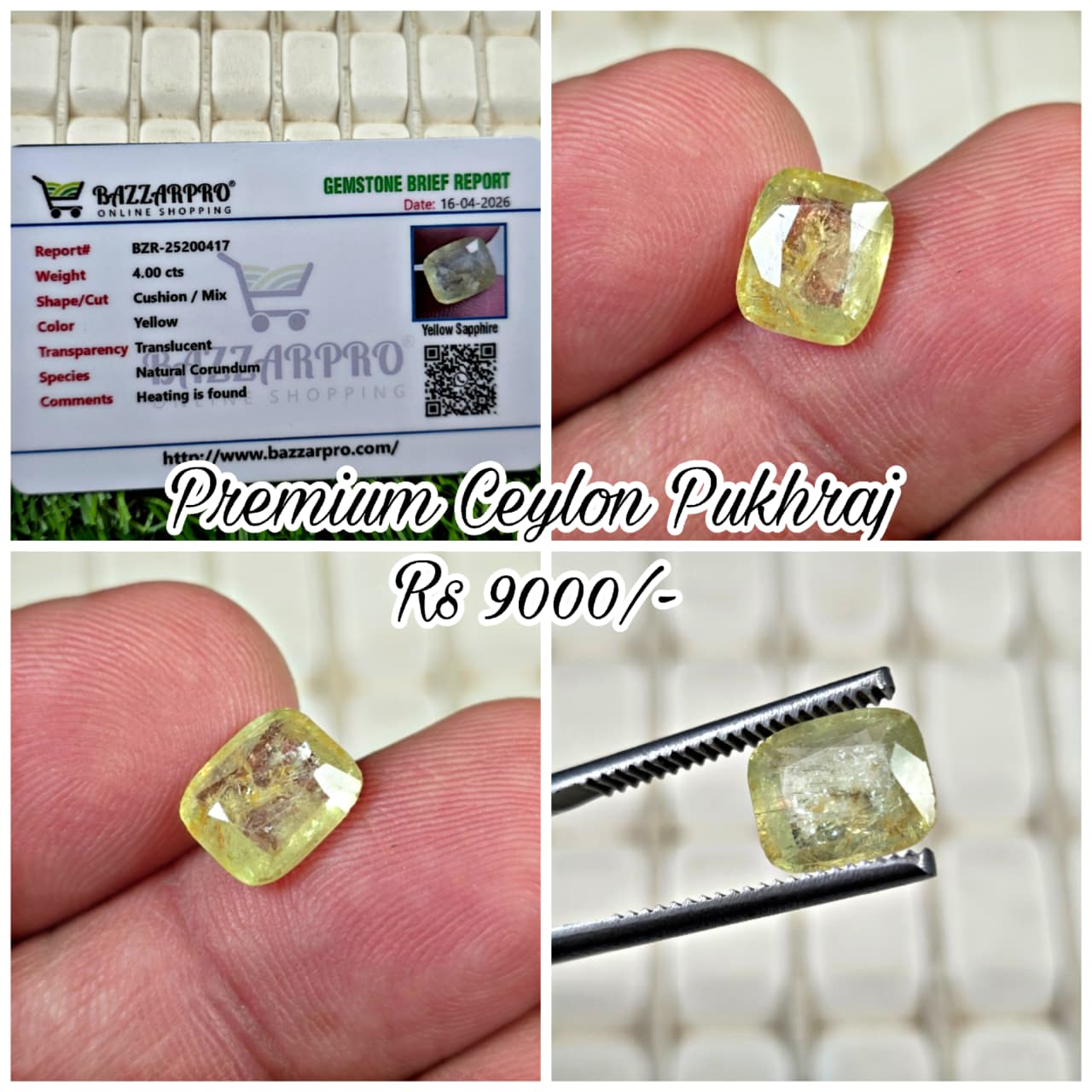 Natural Ceylon Pukhraj Stone With Lab Certificate