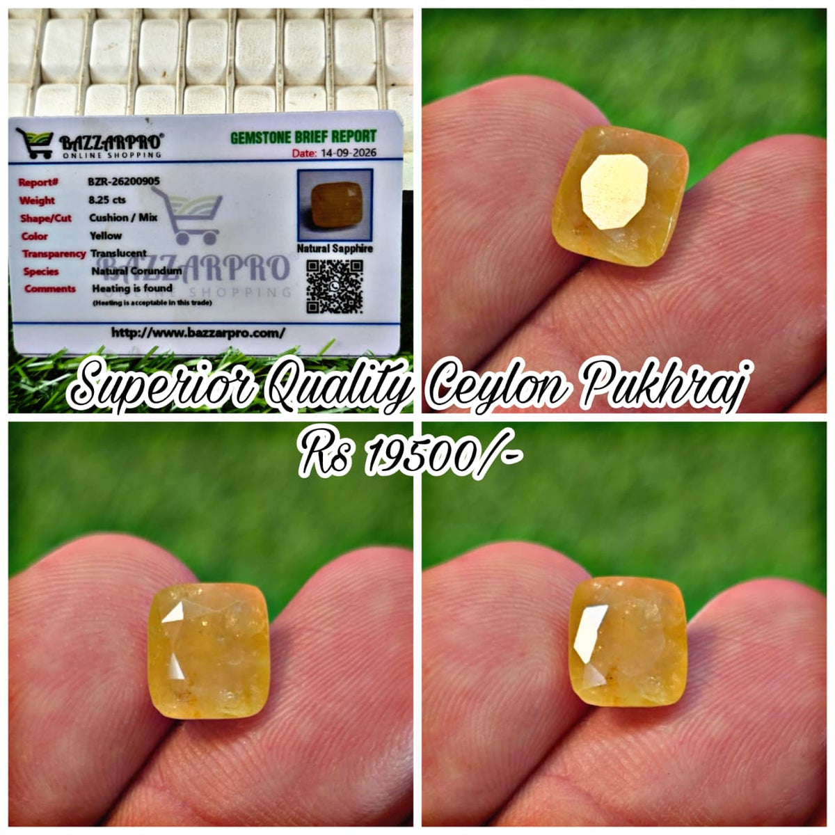 Natural Ceylon Pukhraj Stone With Lab Certificate