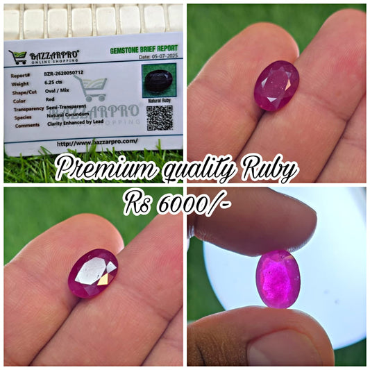 Natural Ruby Stone With Lab Certificate