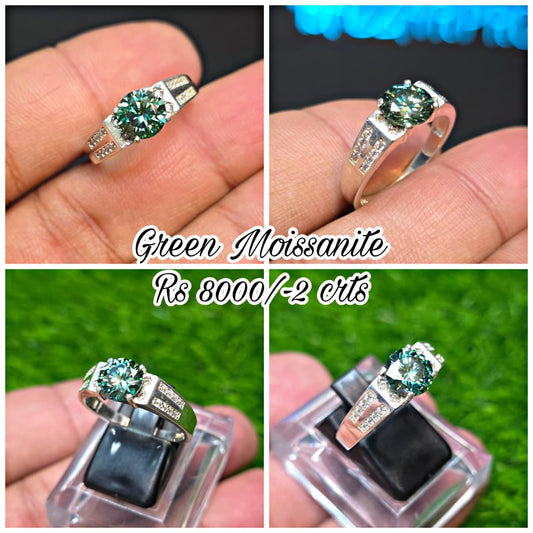 Premium Quality Green Moissanite Ring