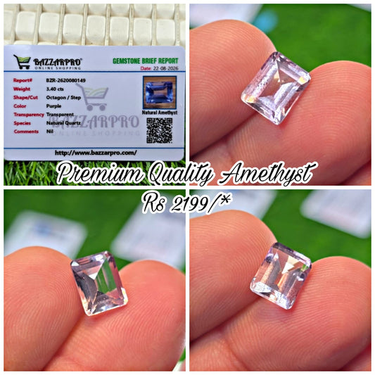 Natural Amethyst Stone With Lab Certificate