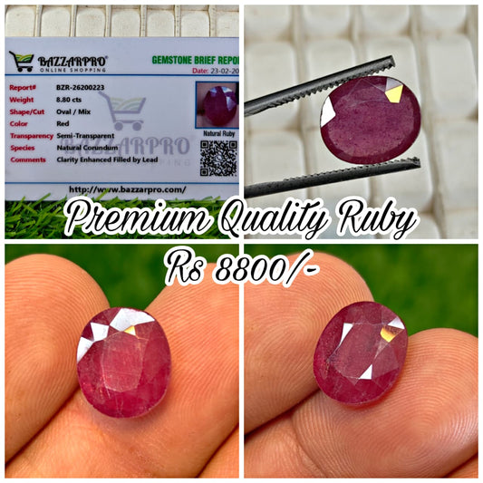 Premium Quality Ruby With Lab Certifice