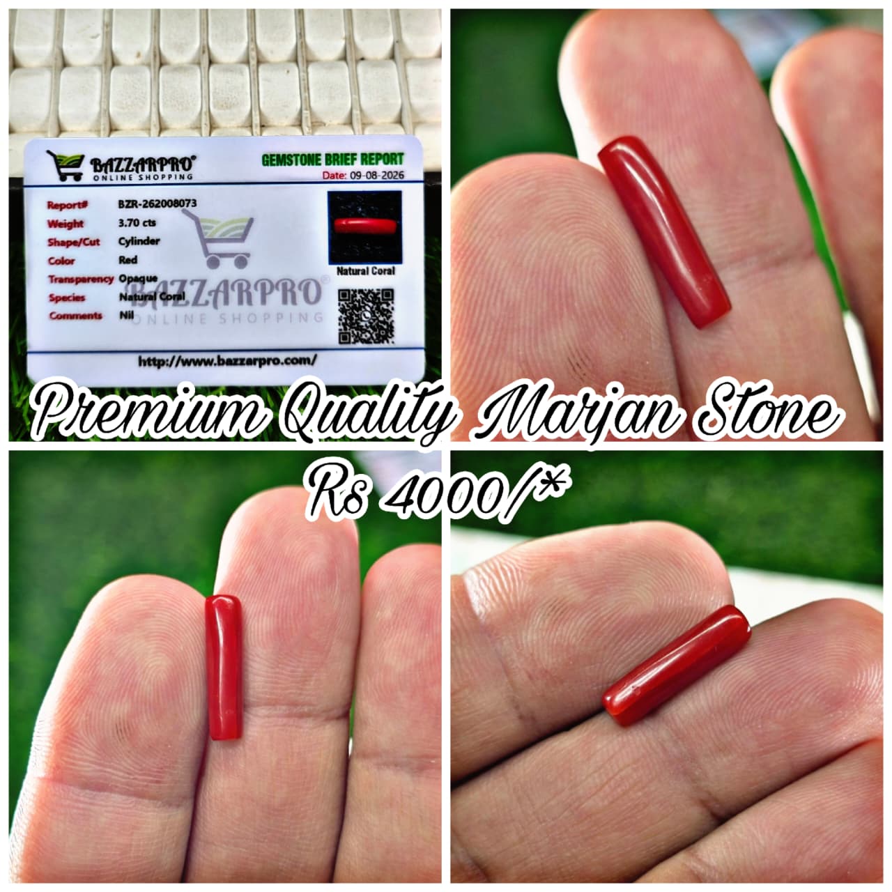 Premium Quality Marjan Stone With Lab Certificate