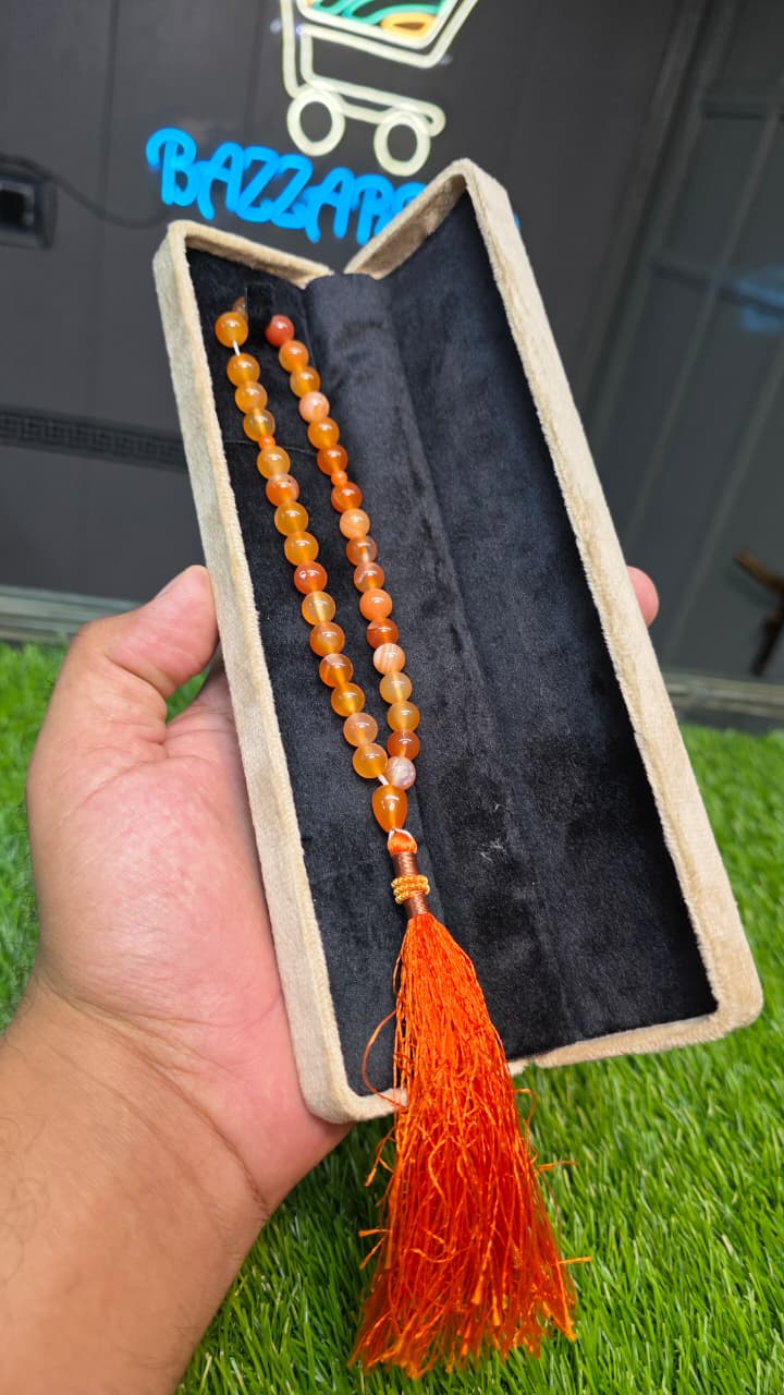 Natural Aqeeq Tasbeeh 33 Beads