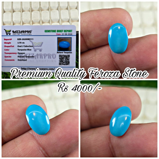 Natural Feroza Stone With Lab Certificate