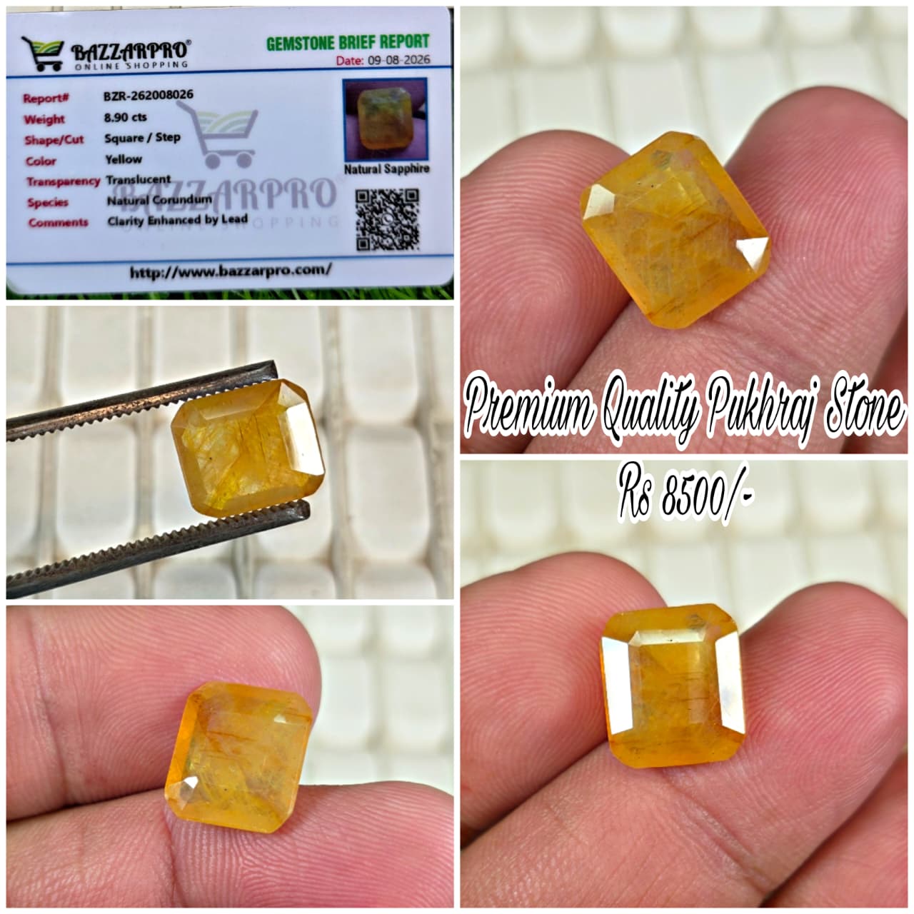 Premium Quality Pukhraj Stone With Lab Certificate
