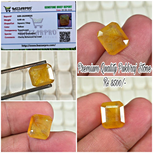 Premium Quality Pukhraj Stone With Lab Certificate