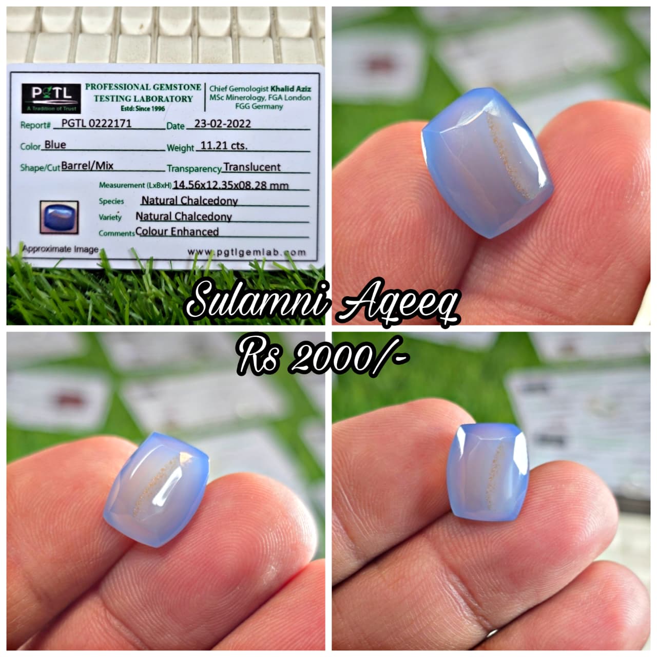 Natural Sulemani Aqeeq Stone With Lab Certificate