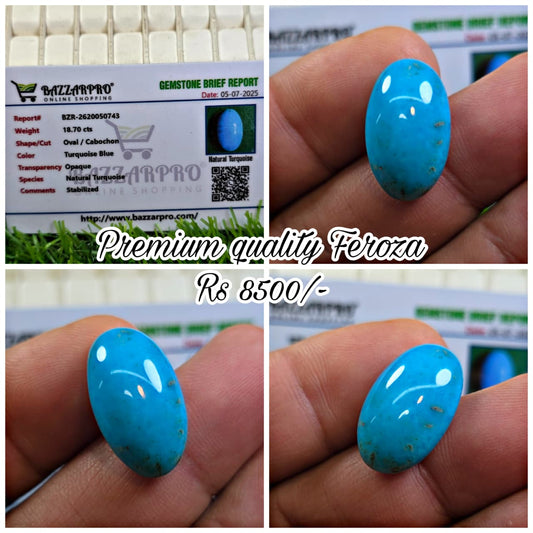 Natural Feroza Stone With Lab Certificate