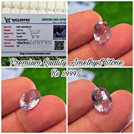 Natural Amethyst Stone With Lab Certificate