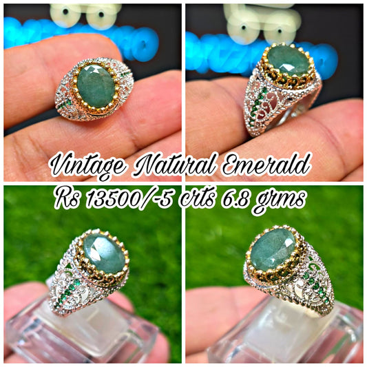 Premium Quality Vintage Style Emerald Ring