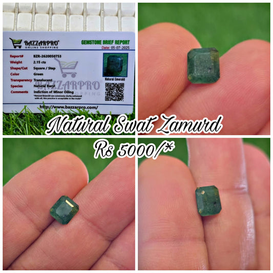 Natural Swat Zamurd Stone With Lab Certificate